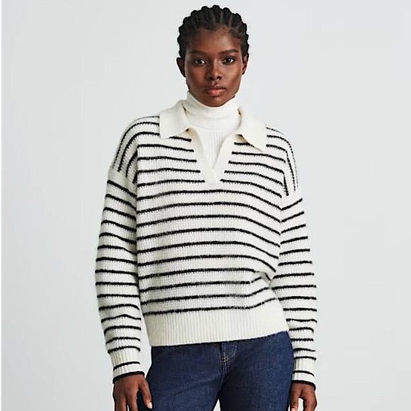 SOLD- EVERLANE Alpaca Knit Polo Sweater - Picture 2 of 8